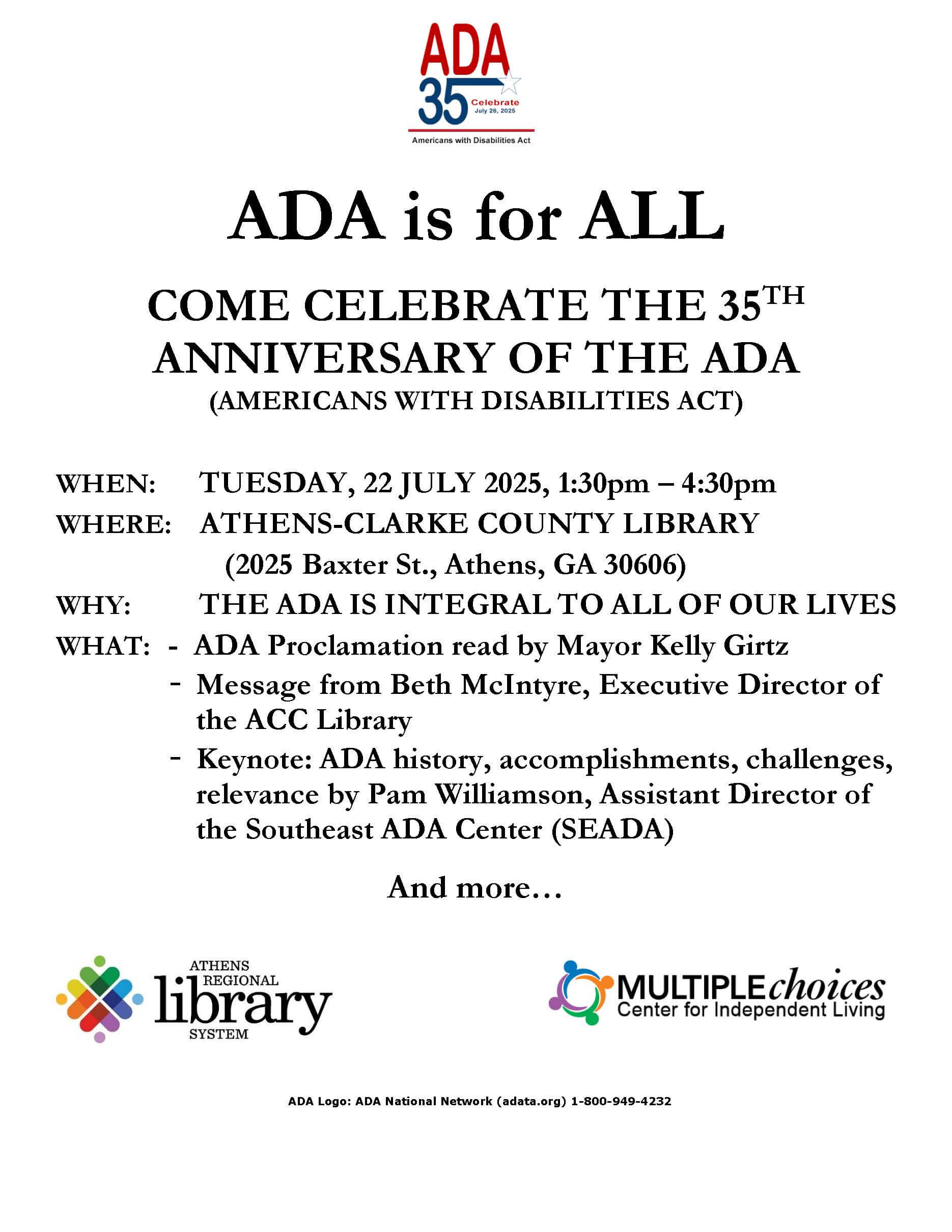 ADA is for ALL 22 July 2025 Flyer